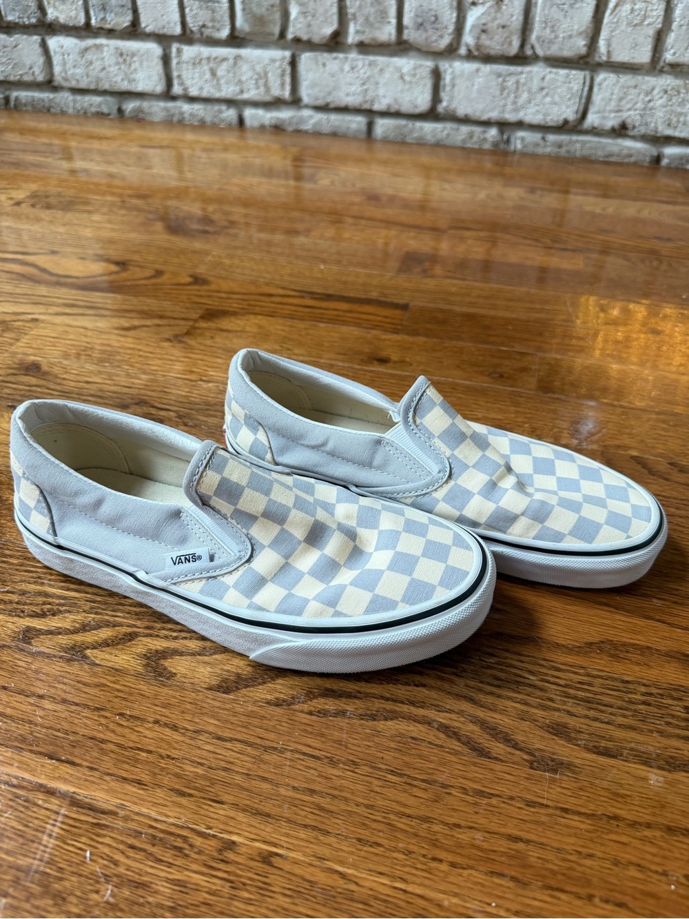 Unisex Gray & Cream Checkered Vans
